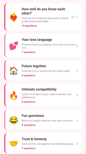 Couples Game: Love Quiz Screenshot 1