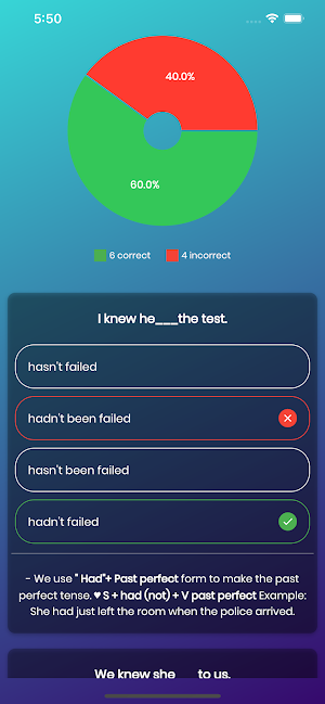 English Grammar Explanation Quiz Screenshot 3