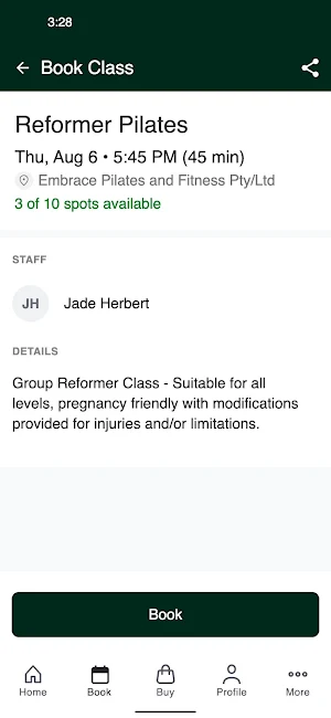 Embrace Pilates and Fitness Screenshot 2