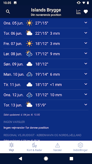DMI Vejr Screenshot 2