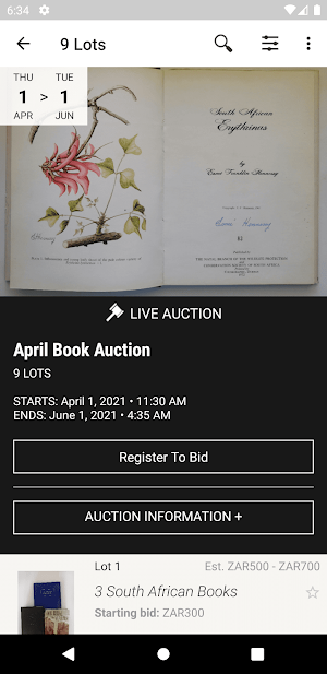 Huddy's Online Auction Screenshot 1