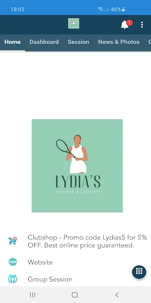 Lydias Tennis Academy Screenshot 1
