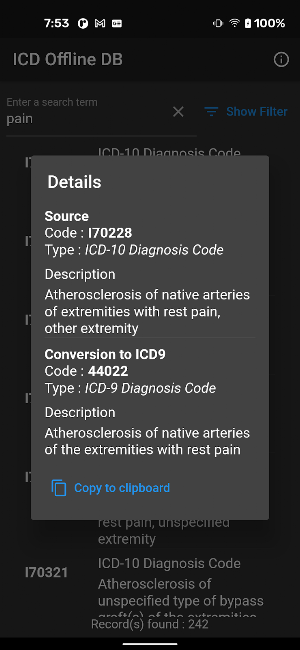 ICD Offline DB Screenshot 3
