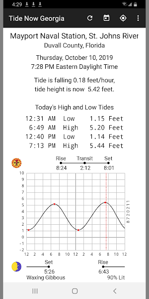 Tide Now Georgia - Tides, Sun and Moon Times Screenshot 1