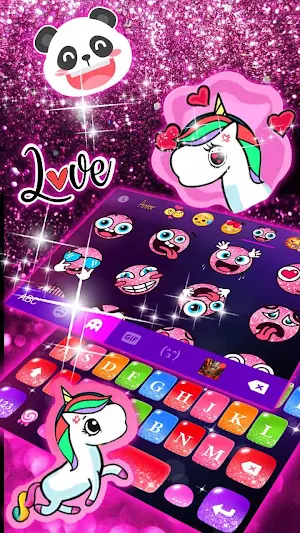 Colorful Glitter Keyboard Theme Screenshot 2