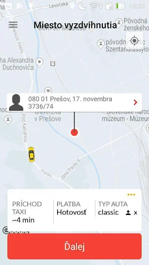 Halo taxi presov Screenshot 2