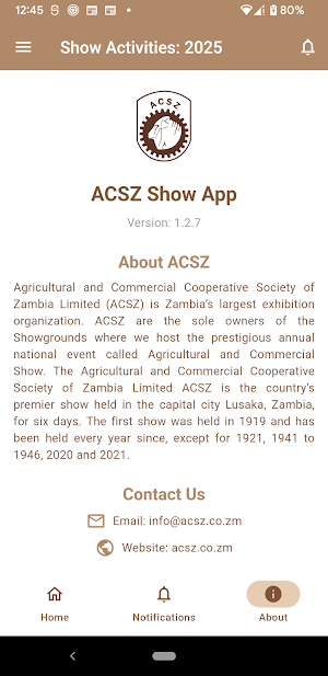 ACSZ Show App Screenshot 2