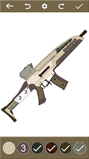Guns Coloring by number Book Screenshot 0
