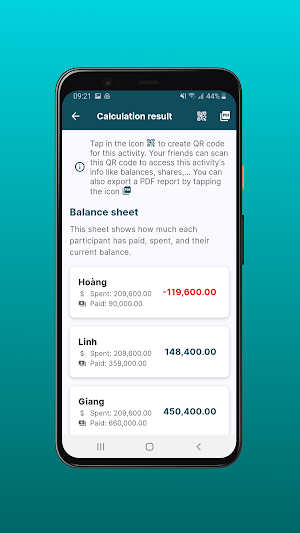 Bill Share for trips & events Screenshot 2