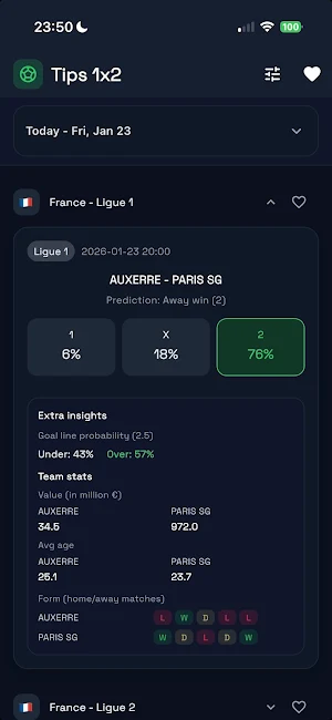 Tips 1x2 - betting tips Screenshot 1