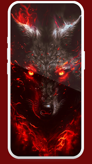 Fire Wolf Wallpaper 4K Screenshot 2