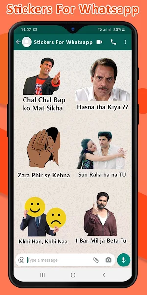 Hindi/Urdu Stickers for WhatsApp : Funny Stickers Screenshot 1
