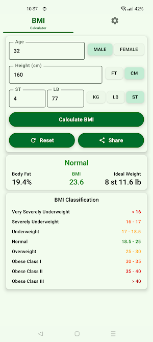 BMI Calculator Screenshot 3