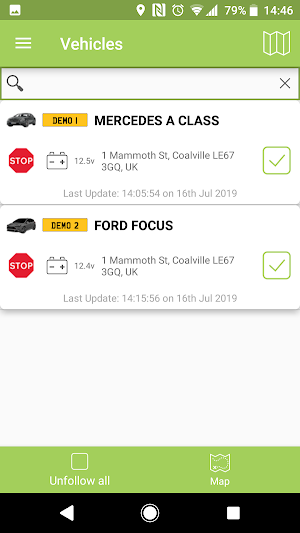 Global Telemetrics Vehicle Tracking Screenshot 1