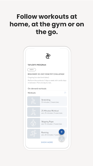 TPC Fitness App Screenshot 2