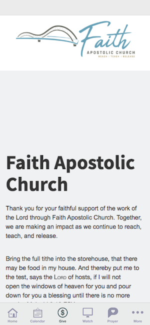 Faith Apostolic Church Screenshot 1