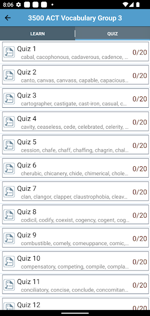 4500 ACT Vocabulary Screenshot 2