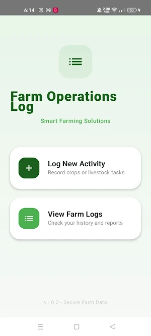 Farm Operations Log Screenshot 1