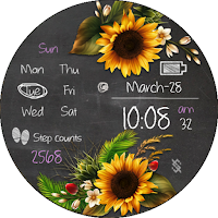BFF35-Blackboard Art Sunflower