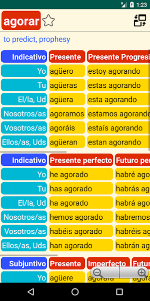 Spanish Verbs and Grammar Screenshot 2