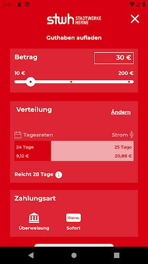 STWH Prepaidstrom-App Screenshot 1