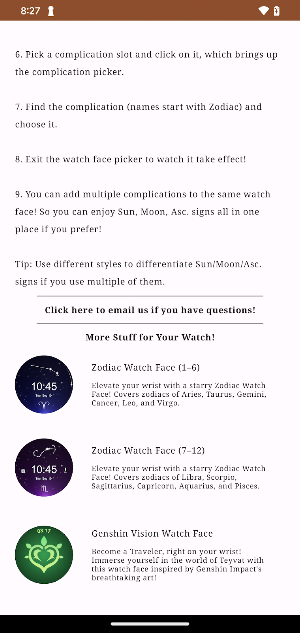 Zodiac Complication Screenshot 1