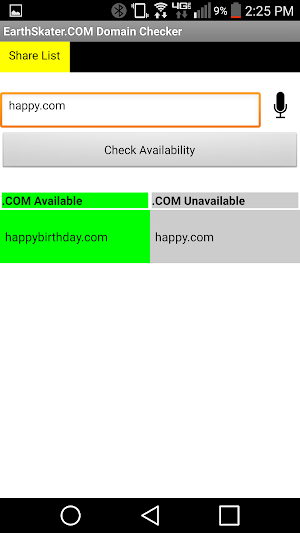 Domain Name Search Screenshot 1