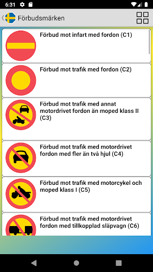 Sverige vägskyltar Screenshot 1