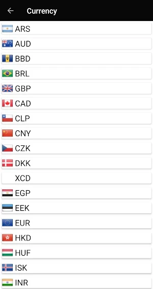 Exchange Rates Screenshot 1