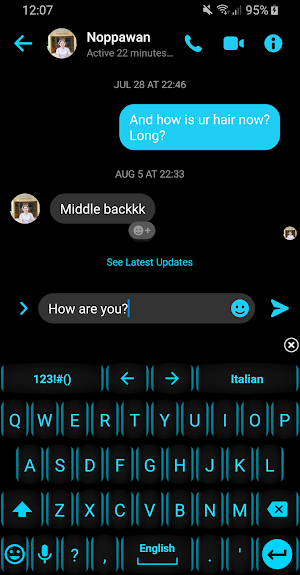 Keyboard Theme Neon Blue Screenshot 1