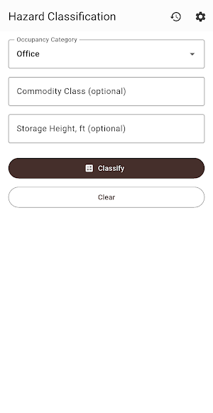 Hazard Classification NFPA 13 Screenshot 0