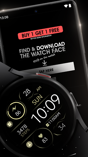 Digital Black v3 watch face Screenshot 3