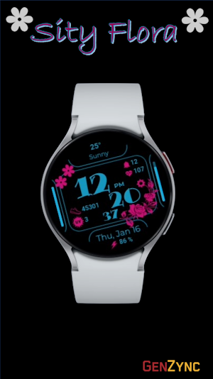 Sity Flora Digital Watch Face Screenshot 2