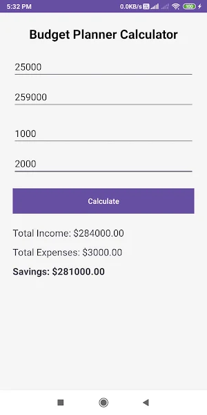 Budget Planner Calculator Screenshot 2