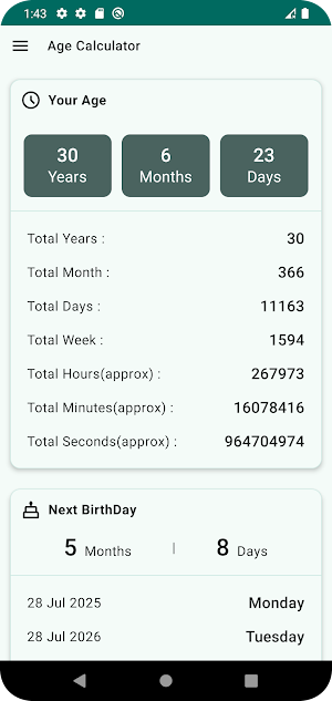 Age Calculator Screenshot 0