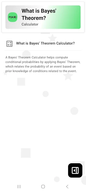 Bayes' Theorem Calculator Screenshot 1