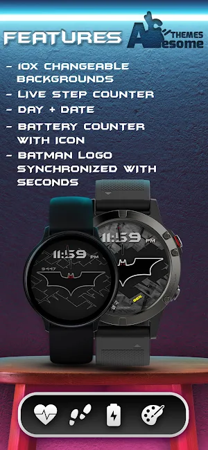 BatmanForever WearOS WatchFace Screenshot 3
