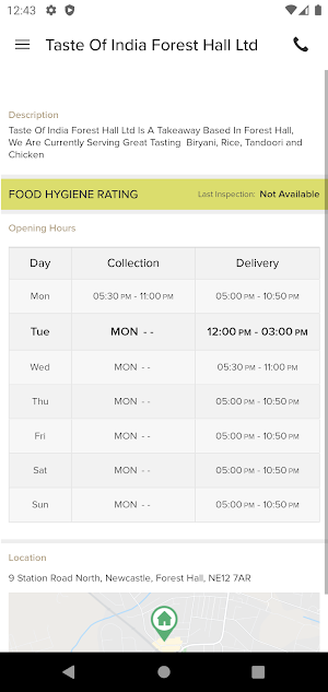 Taste Of India Forest Hall Ltd Screenshot 2