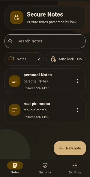Secure Notes - PIN Lock Screenshot 1