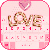 Pink Love Balloons Keyboard Background