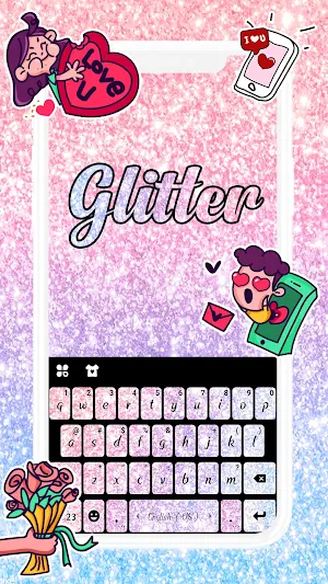 Glitter Gradient Keyboard Background Screenshot 2