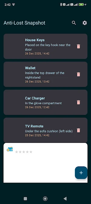 Anti-Lost Item Snapshot Screenshot 0