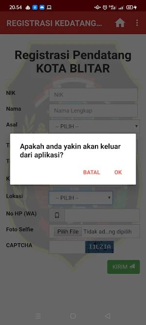 REGISTRASI KEDATANGAN Screenshot 2