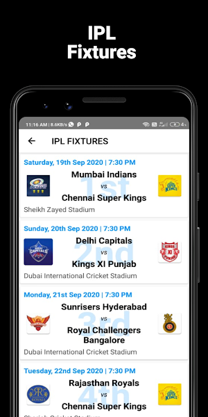 CricDuniya - Schedule, Teams, Fixtures Screenshot 1