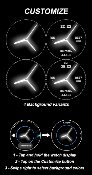 EY10 White Glow Watchface Screenshot 3