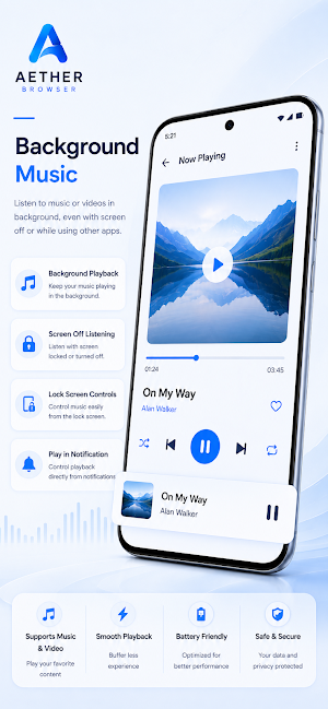 Aether-Fast & AdBlock Browser Screenshot 0