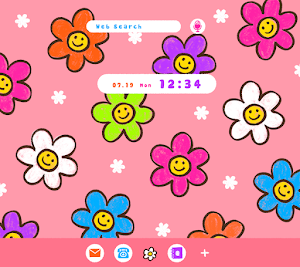 Smiley Flowers Theme +HOME Screenshot 0