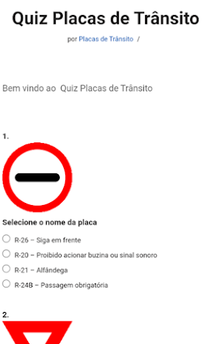 Placas de Trânsito - Quiz - DE Screenshot 3