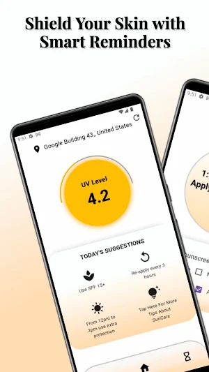 SunCare: UV & Sunscreen Alert Screenshot 0