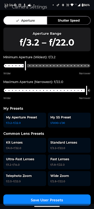 Aperture Light Meter Screenshot 3